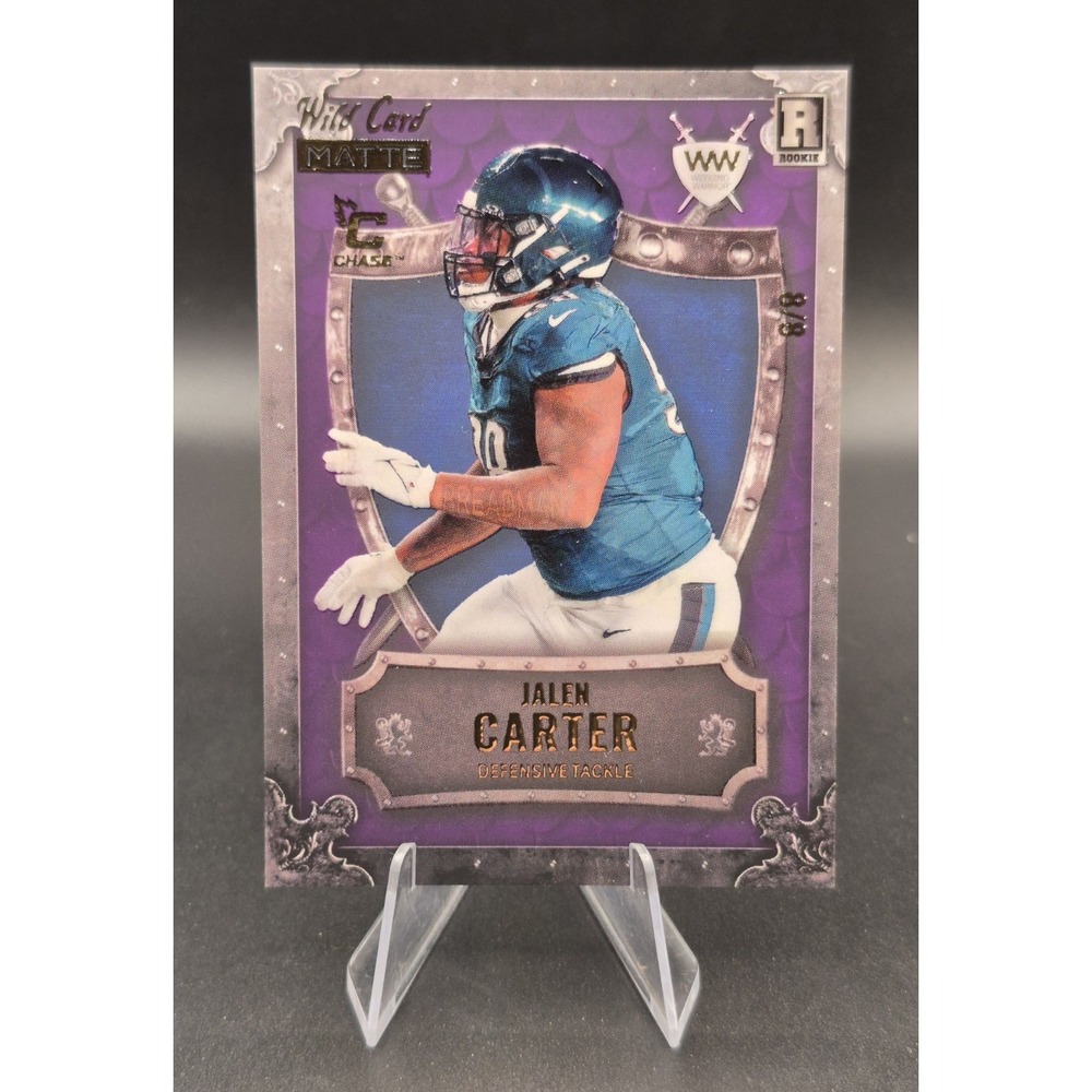 2023 Wild Card Matte Jalen Carter #WW-JC Weekend Warriors Chase Purple/Blue 8/8